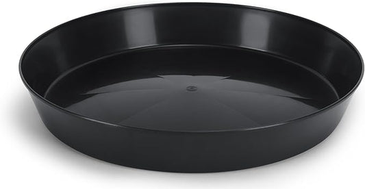 12 Inch (10.1 Inch Base) Case of 10 Plant Saucer - Black Polypropylene,Heavy Duty Indoor/Outdoor Tray and Drip Pan,Collects Flower Pot Excess Water Made in USA