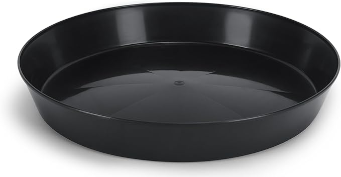 4 Inch (3 Inch Base) Case of 100 Plant Saucer - Black Polypropylene,Heavy Duty Indoor/Outdoor Tray and Drip Pan,Collects Flower Pot Excess Water Made in USA