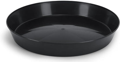 4 Inch (3 Inch Base) Case of 5 Plant Saucer - Black Polypropylene,Heavy Duty Indoor/Outdoor Tray and Drip Pan,Collects Flower Pot Excess Water Made in USA