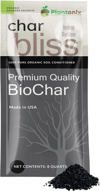 Perlite Bliss (8 Qts) + Vermiculite Bliss (8 Qts) + Char Bliss (8 Qts) - Organic Perlite for Plants - Fine Vermiculite for Gardening - Biochar Horticultural Charcoal for Plants - Bulk Soil Amendments