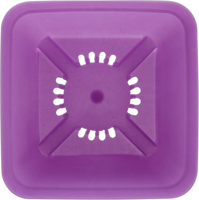 HOIGON 100 Pack 3 Inch Purple Square Nursery Pot, Durable Thickened Plastic Nursery Pots with Drain Holes, Small Square Planting Containers for Flower Tomatoes Basil