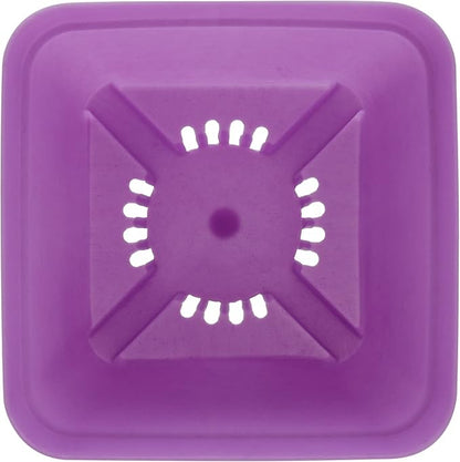 HOIGON 100 Pack 3 Inch Purple Square Nursery Pot, Durable Thickened Plastic Nursery Pots with Drain Holes, Small Square Planting Containers for Flower Tomatoes Basil