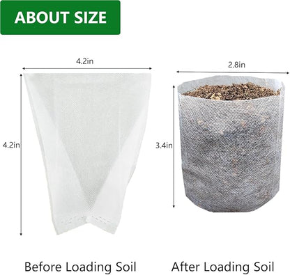 Belit 200Pcs Nursery Growing Bags,Non-Woven Fabric Seedlings Grow Bag for High Seedling Survival Rate,Plant Bags for Planting,Garden Seed Starters Pouch Small（4.2"x4.2"）