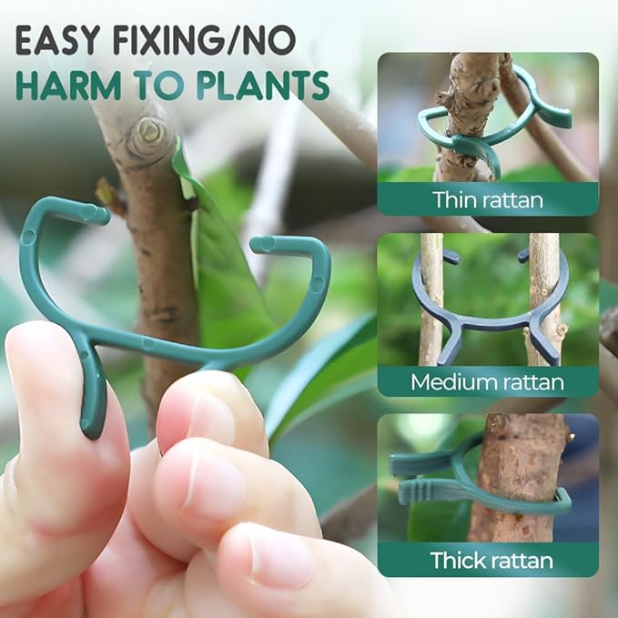 2026 Upgraded Plant Support Clips, Orchid Clips Plant Clip for Climbing Plants, Reusable Trellis Garden Clip for Tomatoes Cucumbers Grapes Vegetables Flower Vines Grow Upright (50, M)