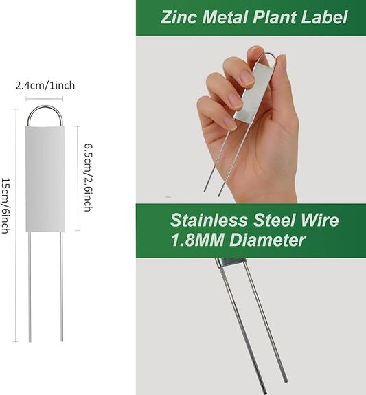40 Pieces Metal Plant Labels 6 Inch Zinc Metal Plant Tags Garden Label Markers Outdoor Planting Garden Markers for Plants Vegetables Herb Seedlings Flowers