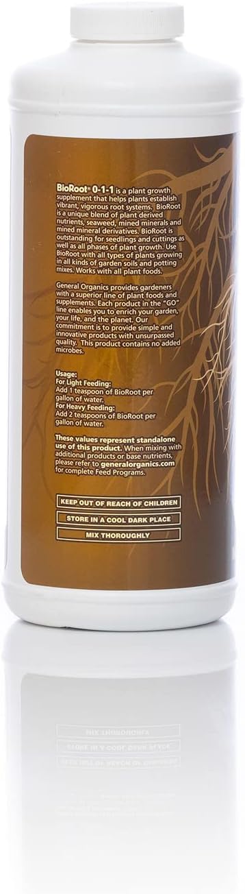 General Hydroponics General Organics BioRoot, Plant Food for the Roots, 0-1-1, 1 qt.