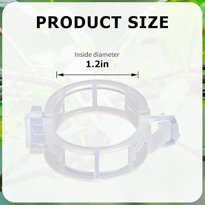 400PCS Plant Support Clips, White Plastic Garden Clips for Tomato Cucumber Flower Squash Vine, 1.2' Inner Diameter