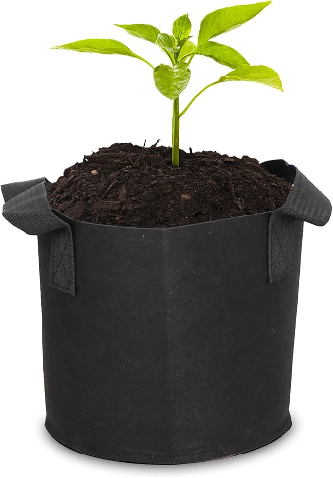 Grow Bags,Growing Pot Bags Garden Grow Bag Indoor Outdoor Fabric Aeration Plant Pot Container Flower Vegetable Pouch (Black,15Gallon)