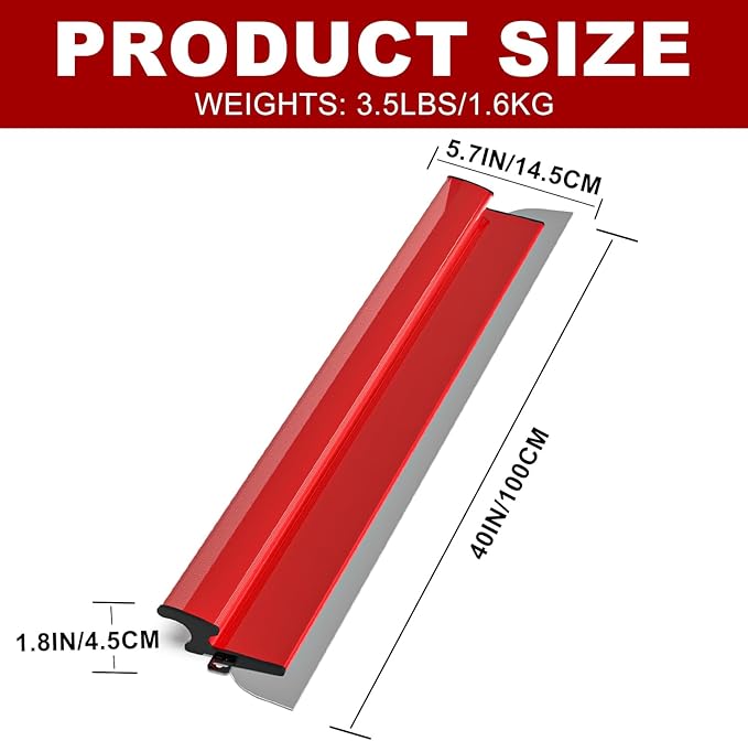 40 Inch Drywall Skimming Blade, Replaceable 0.38mm Stainless Steel Blade, Drywall Trowel for Gyprock, Drywall and Wall-Boardrd, Ergonomically Designed Grip
