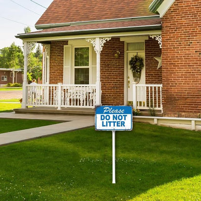 8 x 12 inch Please Do Not Litter Yard Sign Stakes Outdoor Lawn Yard Signs