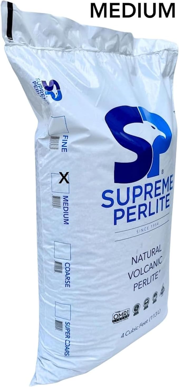 Supreme Perlite Medium Horticultural Perlite for Potting Soil, Seed Starting, Propagation, Organic Gardening & Soil Aeration,2 Medium Bags Each 4 Cu Ft