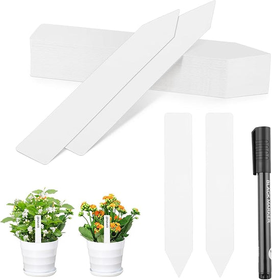 Greaner Plant Tags 50PCS, 6 Inch Plastic Garden Labels, Plant Markers for Plants Waterproof, Plant Name Tags for Indoor Outdoor Plants, Plant Name Stakes for Vegetable, Herb, Flower, Tree, Seedling