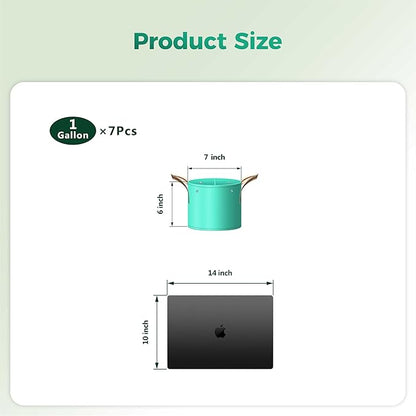 7 Pcs 1 Gallon Potato Grow Bag, PE Garden pots Plant Grow Bag with Branch-Binding Holes and Drain holefor for Vegetables, Strawberries, Flowers