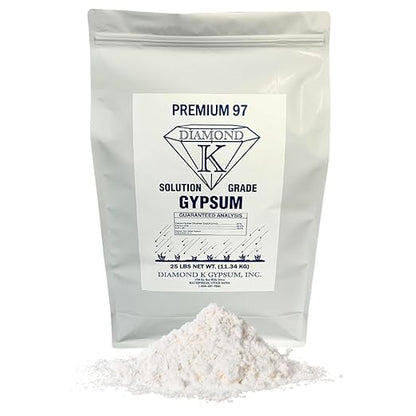 Supply Solutions Gypsum Powder - Purest and Soluble Houseplant Food Fertilizer for Indoor Plants, Outdoor, Lawn, Vegetables - Indoor Plant Nutrients, Improve Plant Growth (25 Pounds)
