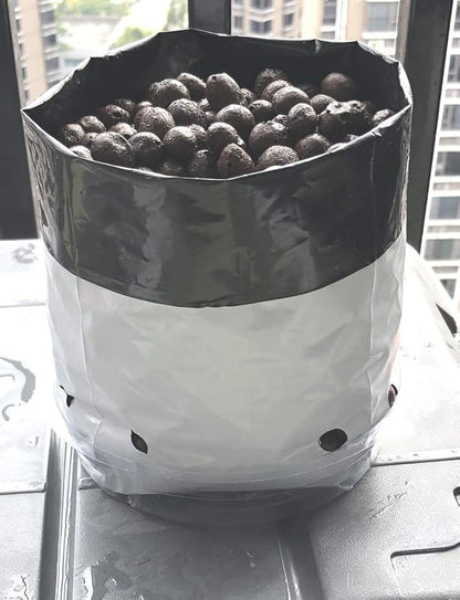 HORTIPOTS 0.5 Gal Black and White Plastic Grow Bags 1/2 Gallon (Pack of 100)