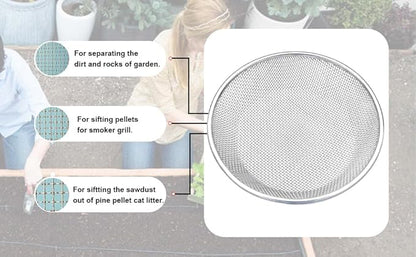 1/8 Inch Soil Sifter for Gardening, Rock Sifter for 5gallon,Compost Sifter Dirt Sifter,Captures Dirt Rocks Sawdust