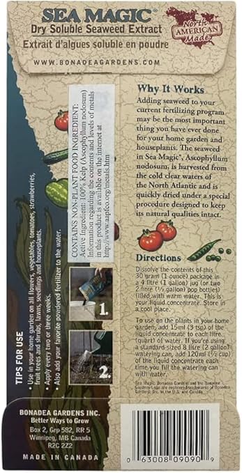Sea Magic Dry Soluble Seaweed Extract Fertilizer - 30 Gram Bag - Makes 66 Gallons