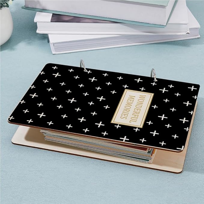 SUPERDANT Wonderful Memories Greeting Card Organizer Gift Card Holder Cards Keeper Storage Keepsake Book Binder Wedding Birthday Post Cards Photo Album Holder with Punch and 20pcs Inner Pockets