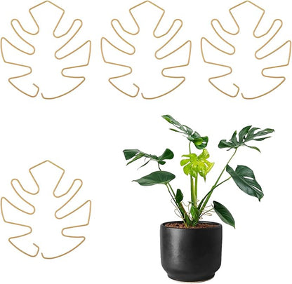 4 PCS Monstera Plant Support, Plant Support Stakes for Indoor Plants Plant Stem Support Metal Monstera Plant Stabilizer Holder Plant Clips for Climbing Plants Support for Thriving Growth