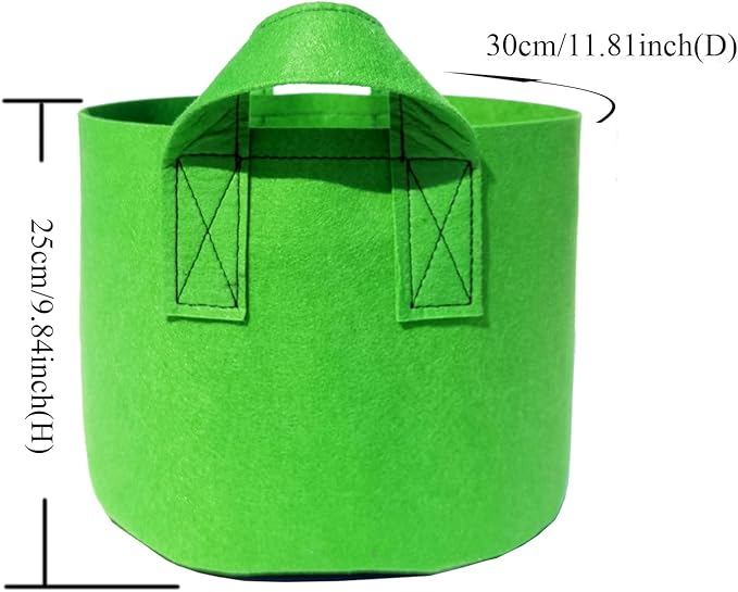 5 Gallon Grow Bags, 4 Pack Fabric Pots with Handles for Veggies Flowers Garden Plant Green