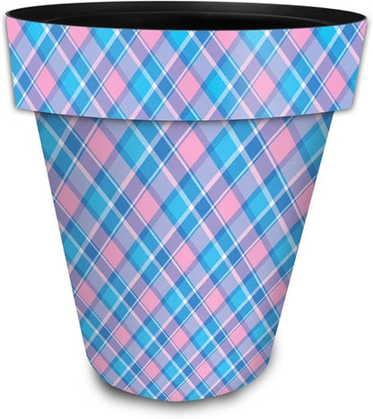 Briarwood Lane Pink and Blue Plaid Large Planter
