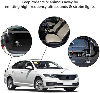 Ultrasonic Rodent Repellent Battery Operated Mouse Repellent for Car Engines Pest Repeller Rat Mice Deterrent with Strobe Lights Under Hood Animal Repeller 1Pack