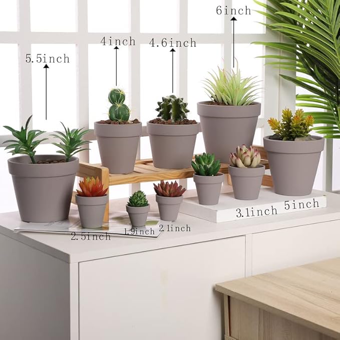 Yishang 1.9 Inch Tiny Grey Terracotta Pots Pack of 72-Small Mini White Clay Pots with Drainage Holes Flower Nursery Terra Cotta Planter for Tiny Cactus,Herb,Succulent Plants,Crafts