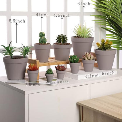 Yishang 1.9 Inch Tiny Grey Terracotta Pots Pack of 72-Small Mini White Clay Pots with Drainage Holes Flower Nursery Terra Cotta Planter for Tiny Cactus,Herb,Succulent Plants,Crafts