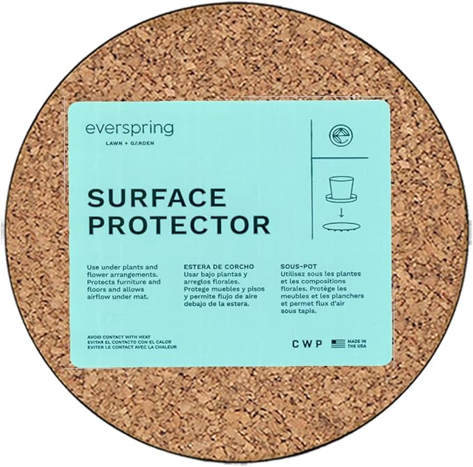 Curtis Wagner Plastics Corp. MC-600 Cork Plant Mat (6" Diameter, 5-Pack) - Round Cork Plant Coasters - Use as Planter, Coaster or Pads for Your Arts & Crafts Projects