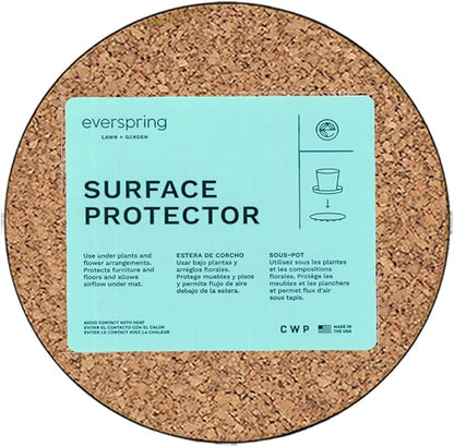 Curtis Wagner Plastics Corp. MC-600 Cork Plant Mat (6" Diameter, 5-Pack) - Round Cork Plant Coasters - Use as Planter, Coaster or Pads for Your Arts & Crafts Projects