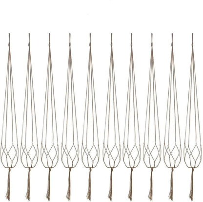 Plant Hanger, 10 Pieces 40'' Macrame Plant Hangers, Hanging Planters for Indoor Plants Pots, Plant Holder Basket Jute Rope Holder for Indoor Outdoor Garden Home Decorations (Natural)