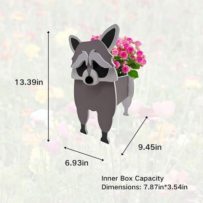 Raccoon Planter Plant Pots,Animal Flower Pot for Indoor/Outdoor,Small Cute PVC Animal Face Shape Plant Container Best for Home Office Garden Decoration Mom Gift