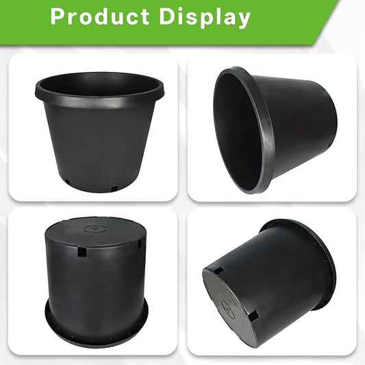 Nursery Pots with Drainage Holes Pack of 5 Pcs 15 Gallon and Plant Label Flexible Seedling Pots Seed Starting Planter for Indoor Outdoor Flowers Succulents Cactus