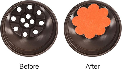 PATIKIL 4 Inch Plant Pot Hole Pad, 30 Pack Non-Woven Fabric Flower Shape Bonsai Bottom Soil Mat, Orange