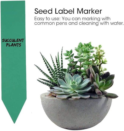 100 Pcs Plant Labels Tags, Plastic Plant Seeds Labels, Pot Marker Nursery Garden Stake Tags (Green)