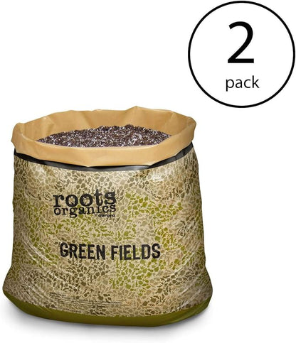 Roots Organics ROGF Green Fields Hydroponic Nutrient-Based Gardening Potting Soil for Plants, Flowers, and Outdoor Gardens, 1.5 Cu Ft (2 Pack)