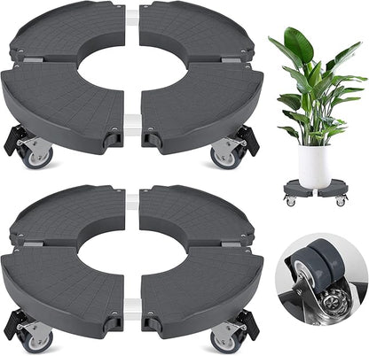 ToLanbbt 2P Plant Caddy Stand with 360° Wheels Adjustable 15-22 Inch Rolling Plant Stand Heavy Duty Large Plant Cart Dolly with Casters 440lbs Capacity for Large Planter, Garden Pot, Flower Pot, Gray