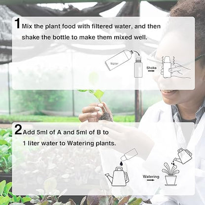 Hydroponic Nutrient Plant Food Supplies - MUFGA Suitable for Both Hydroponics Growing System and Soil Planting, Compatible with All Indoor Herb Garden Plants Accessories