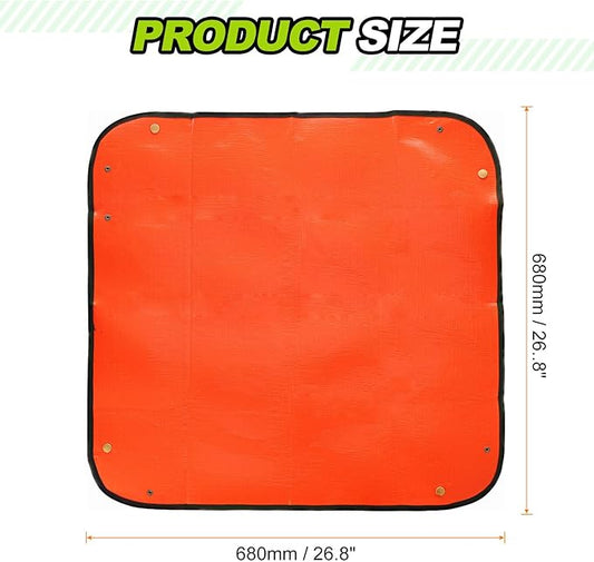 HARFINGTON 2pcs Repotting Mat 26.8" x 26.8" PE Cloth Waterproof Plant Repotting Mat Foldable Portable Gardening Potting Tray with Metal Buckle for Indoor Plant Change Soil Watering, Yellow