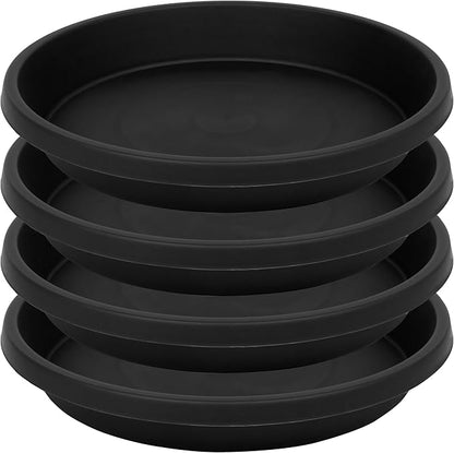 4 Pack Plant Saucer 14 Inch, Heavy Sturdy Plastic Plant Trays for Pots, Plant Water Catcher Tray for Plants, Flower Pot Saucers, Plant Saucers for Indoors Outdoor