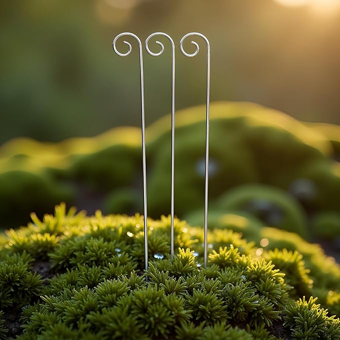 20 Pcs Silver 20cm Plant Label Hooks Garden Markers Stake Holder Plant Label Hanger Plant Sign Stake Rustproof Deformed Garden Plant Sign Hooks Hanging Rods for Flower Planter