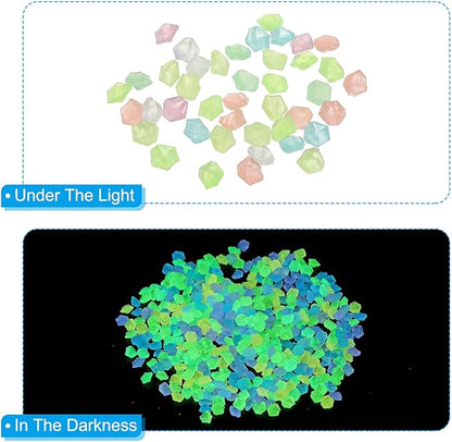 MECCANIXITY 10000pcs Glow Rocks 3-5mm Glow Pebbles Decoration in The Dark Luminous Stones Decor DIY Decorative Multicolored for Garden, Potted Plant, Fish Tank