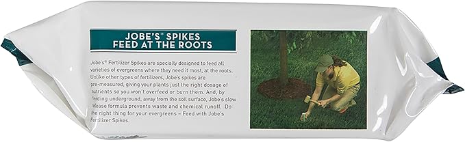 Jobe’s Slow Release Evergreen Fertilizer Spikes, Easy Plant Care for Cypress, Arborvitae, Pine, Cedar, and Many More Acid Loving Trees, 9 Count