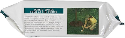 Jobe’s Slow Release Evergreen Fertilizer Spikes, Easy Plant Care for Cypress, Arborvitae, Pine, Cedar, and Many More Acid Loving Trees, 9 Count