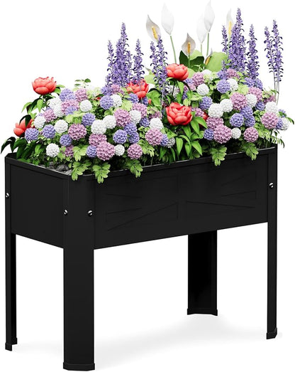 Raised Garden Bed with Tall Legs, Elevated Metal Planter Box for Vegetables, Herbs, Flowers - Outdoor Use in Backyard, Patio, Balcony & Deck