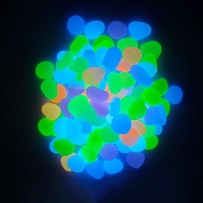 310 Pcs Glow in The Dark Stones - Multicolor Luminous Stone for Fish Tank, Garden, Aquarium, Walkway | Glow Rocks with 3 Sizes (L/M/XL)