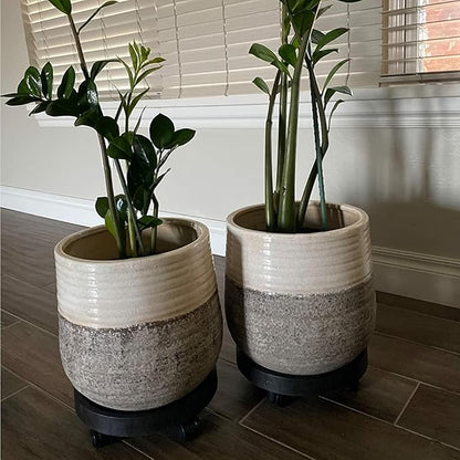 14 Inch Heavy Duty Plant Caddie with Wheels,Rolling Plant Stand Pot Trolley,Wheeled Planter Saucer Tray,Potted Flower Mover Dolly with Casters Round Coaster for Indoor Outdoor