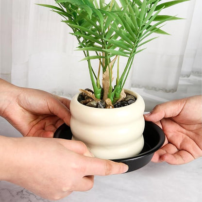 6 Pack Plant Saucer Tray, 6 Inch Round Plastic Classic Plant Saucer, 6" Heavy Duty PlasticPlastic Plant Trays for Pots Dray Tray, Black
