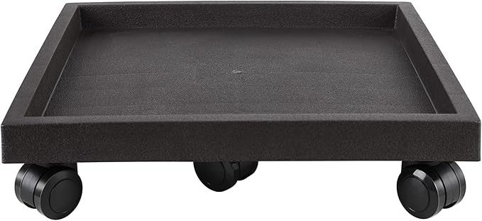 16.5 Inch Square Rolling Plant Caddy Saucer with Wheels, Heavy Duty Wheeled Planter Stand for Potted Plant, Coaster Roller Base Tray with Casters, Flower Pot Dolly Holder for Indoor Outdoor