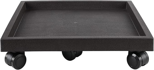 16.5 Inch Square Rolling Plant Caddy Saucer with Wheels, Heavy Duty Wheeled Planter Stand for Potted Plant, Coaster Roller Base Tray with Casters, Flower Pot Dolly Holder for Indoor Outdoor
